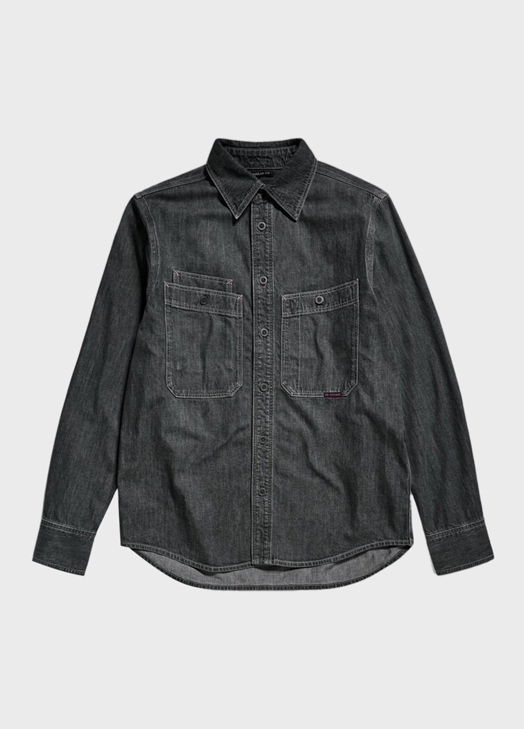 Серая джинсовая рубашка однотонная G-Star Raw