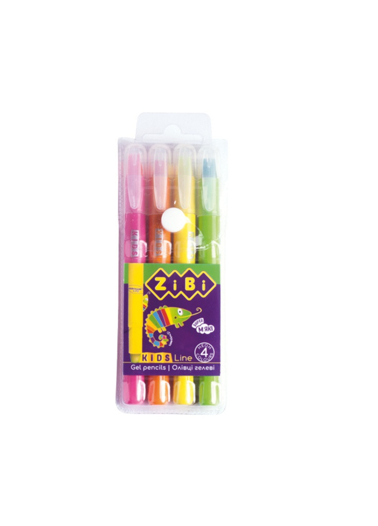 Карандаши цветные Kids line Neon гелевые, 4 цвета (ZB.2496) Zibi (254065281)
