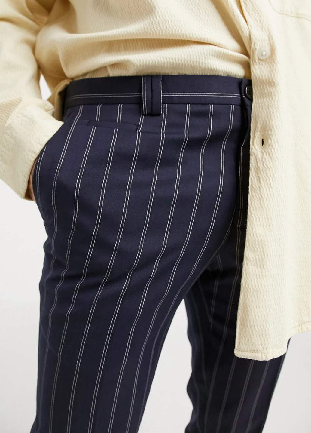 Темно-синие кэжуал демисезонные прямые брюки VIGGO