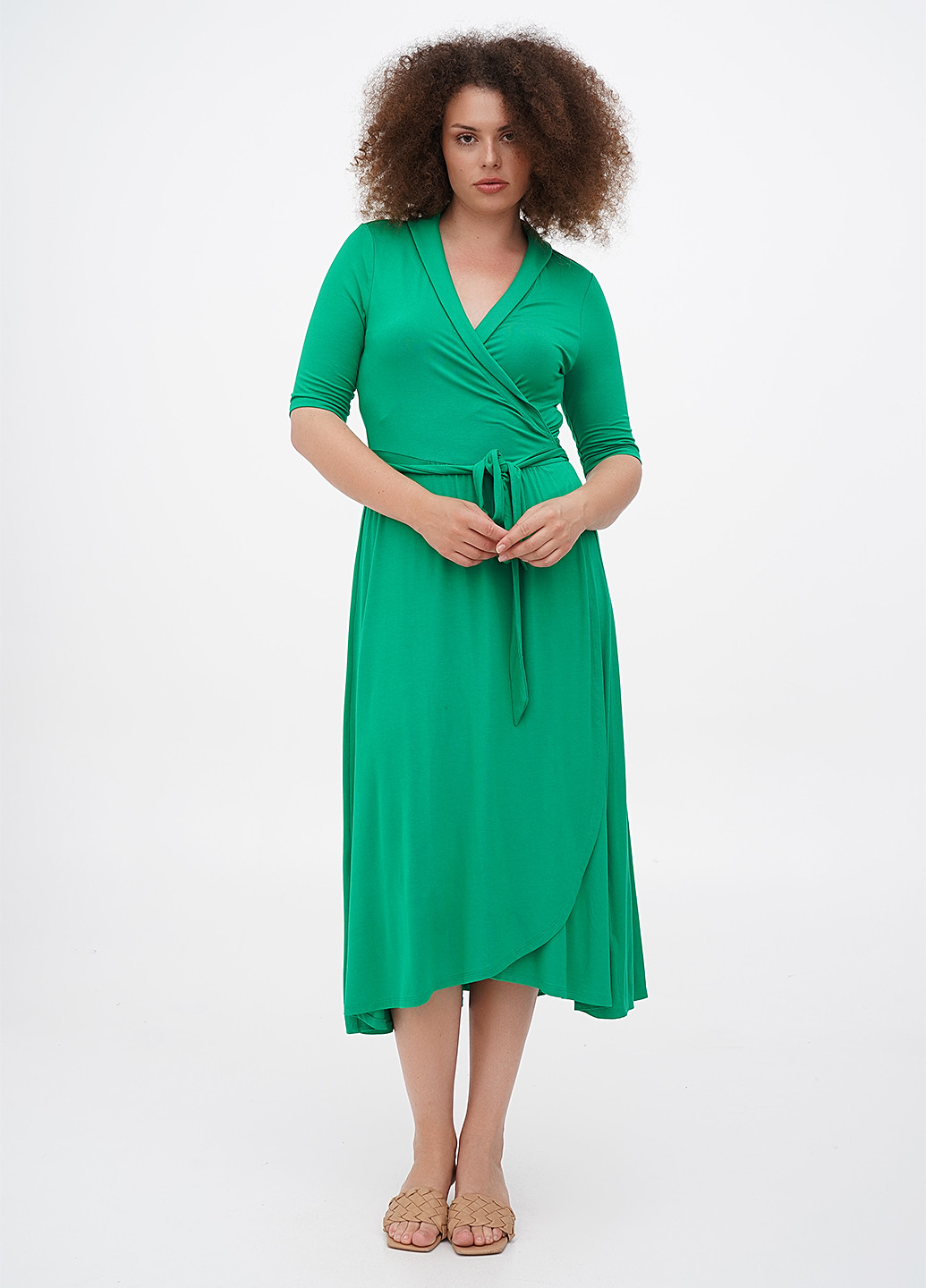 Зелена кежуал сукня на запах Boden однотонна