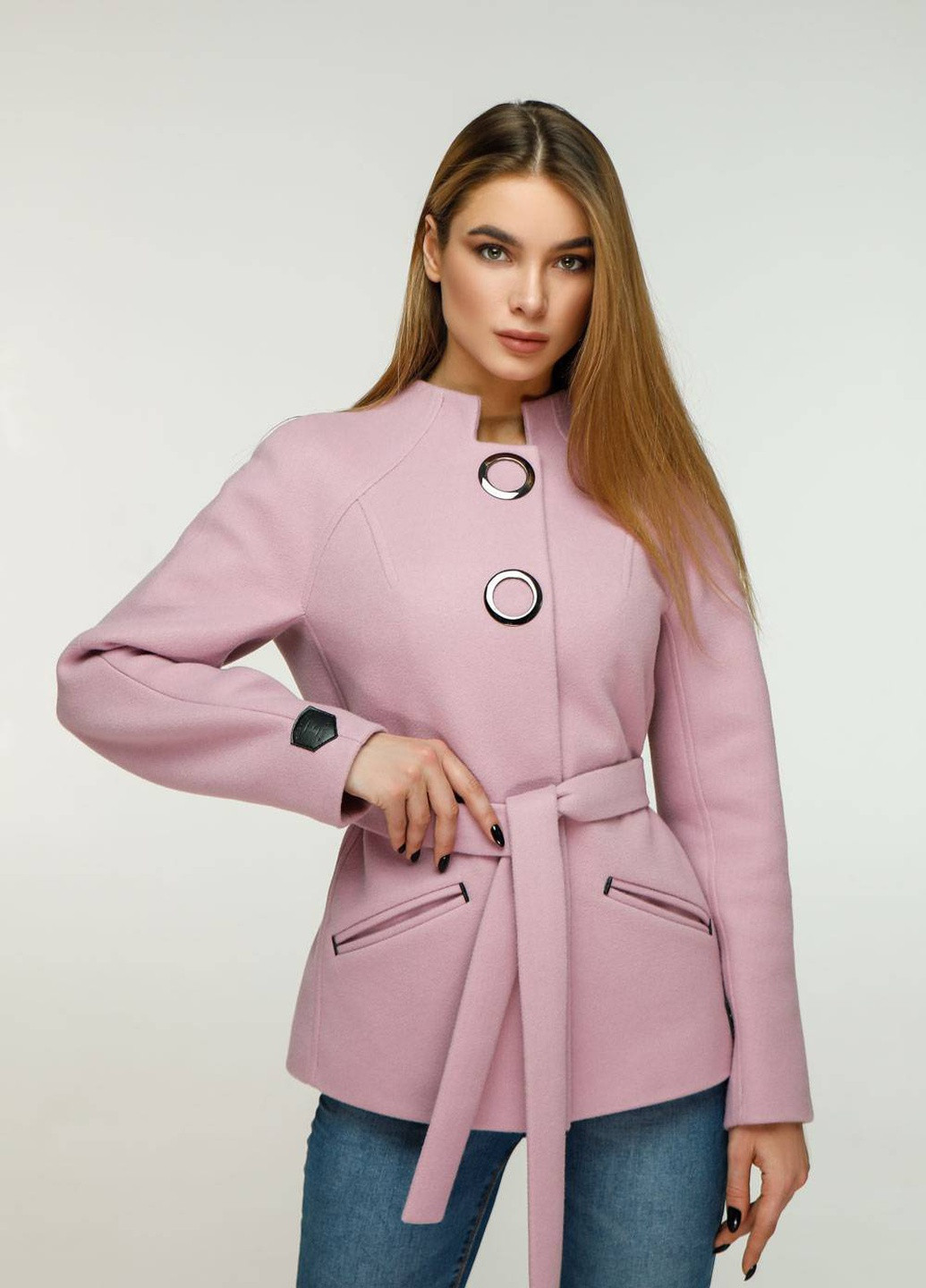Кислотно-розовое демисезонное Пальто В-1123 Ярко-розовый Favoritti