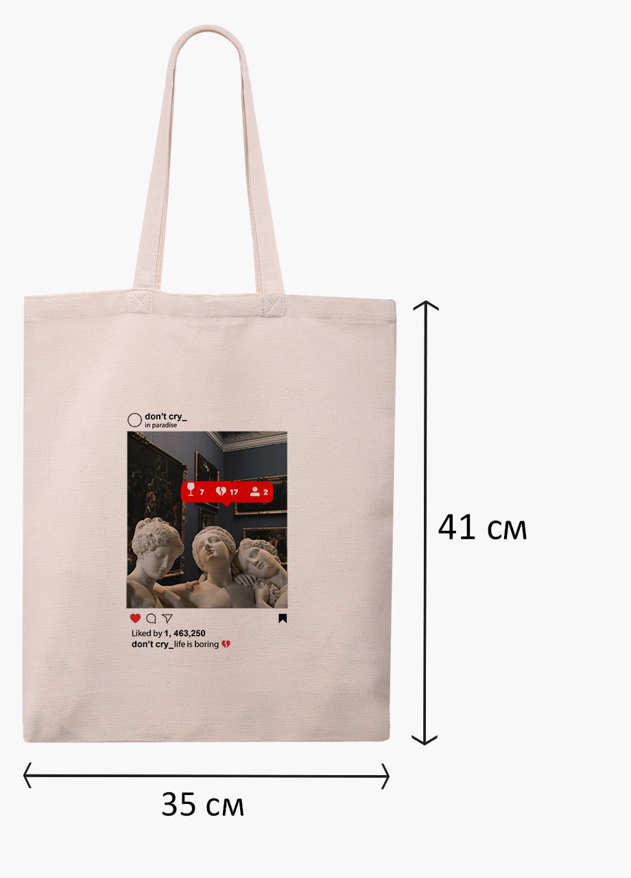 Эко сумка шоппер белая Ренессанс Скульптуры в Instagram (Renaissance) (9227-1589-WT) Еко сумка шоппер біла 41*35 см MobiPrint (215943896)