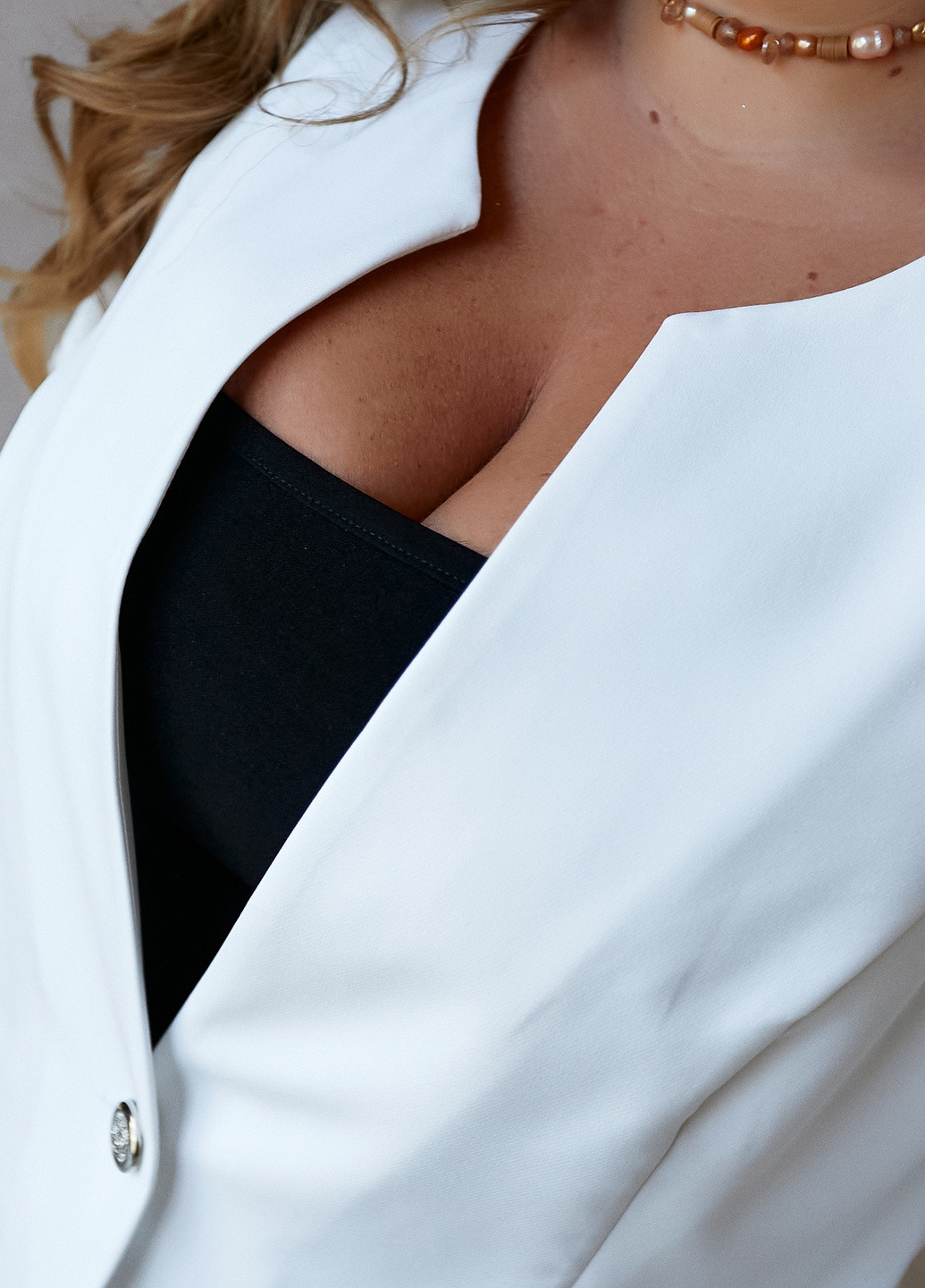 Белый женский женский пиджак Hand Made - всесезон