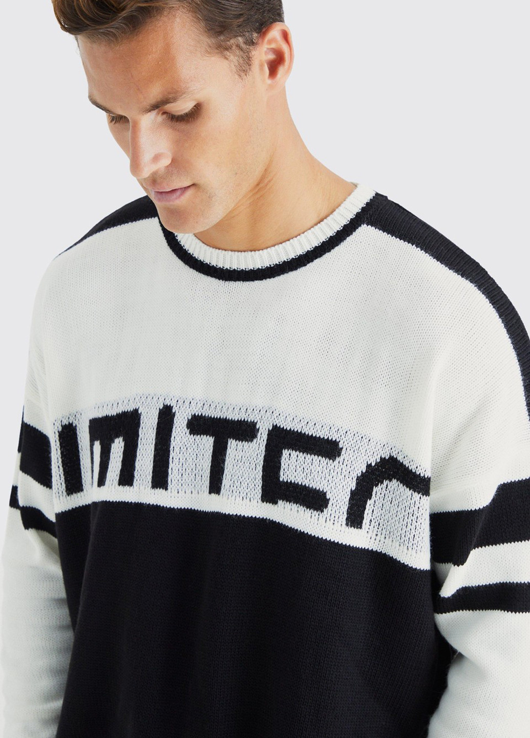 Черно-белый демисезонный джемпер джемпер Boohoo