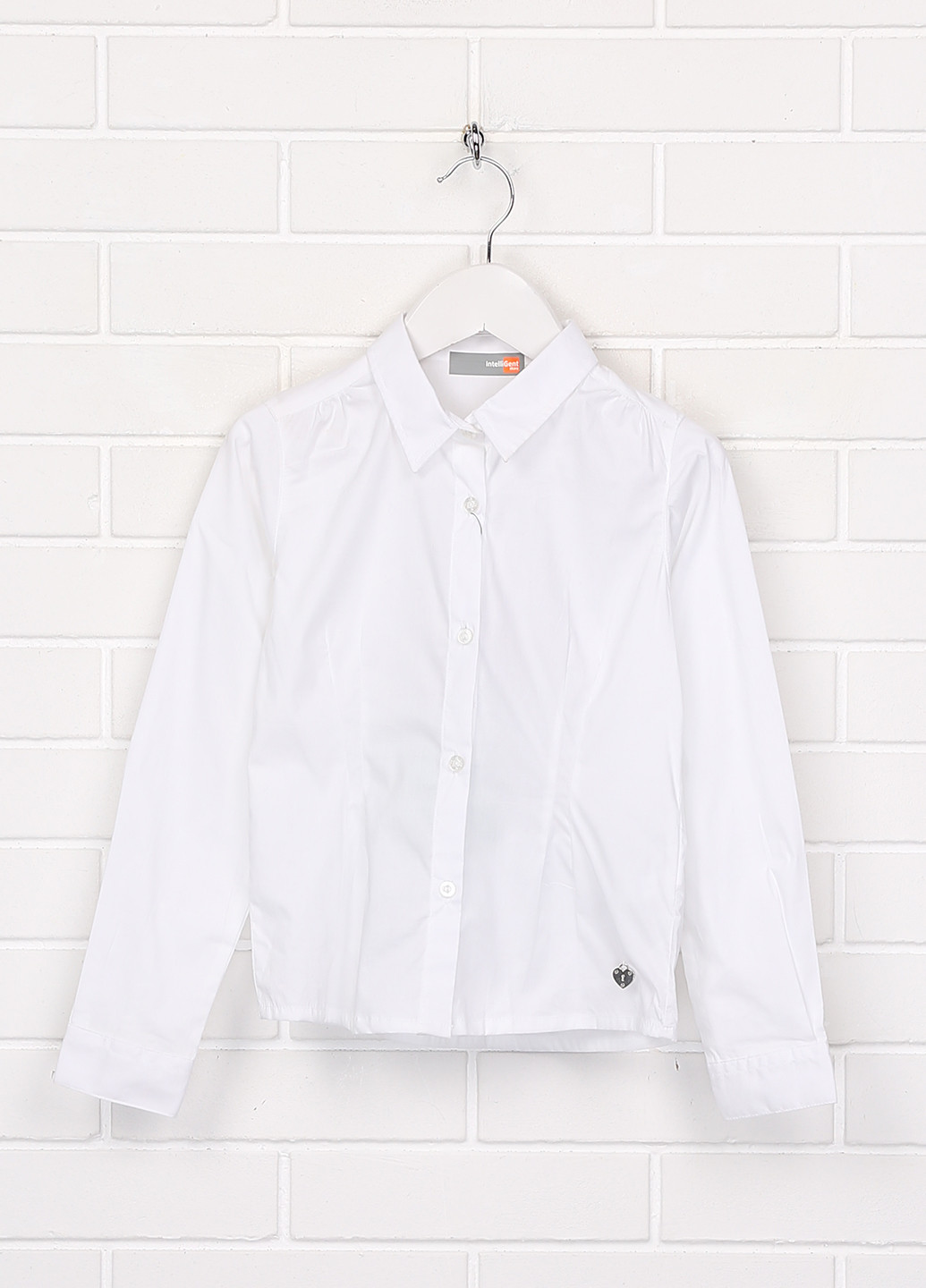 Белая кэжуал рубашка однотонная IntelliGent store