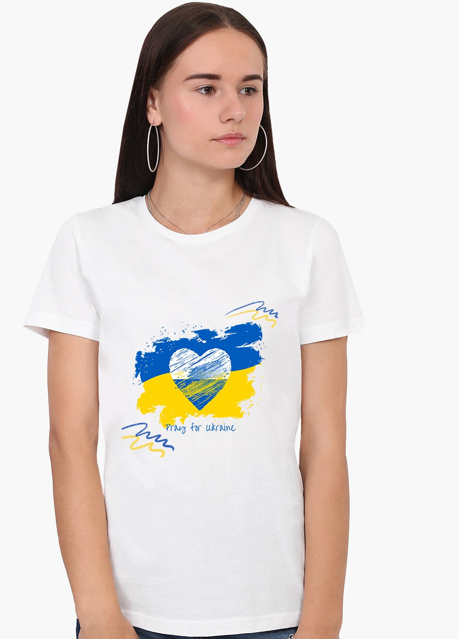 Біла демісезон футболка жіноча мир для україни (peace for ukraine) білий (8976-3698) s MobiPrint