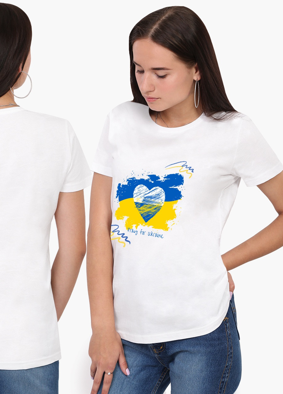 Белая демисезон футболка женская мир для украины (peace for ukraine) белый (8976-3698) s MobiPrint