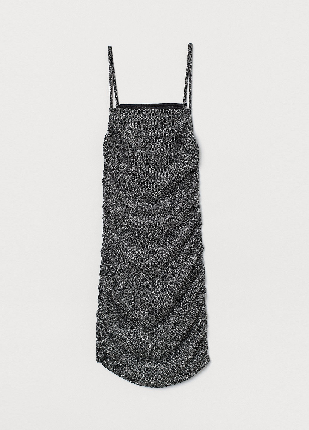Темно-сіра коктейльна блискуче плаття металік H&M однотонна