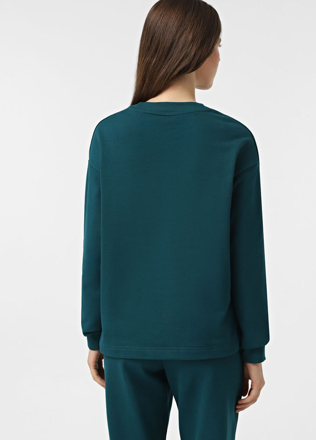 Темно-бірюзовий світшот Promin однотонний без декору (323777843)