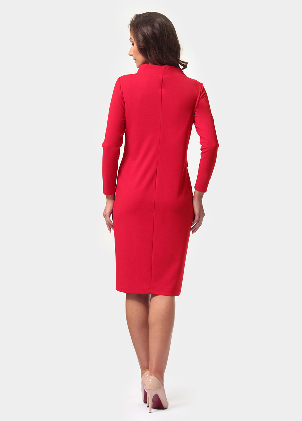 Красное деловое платье футляр Alika Kruss однотонное
