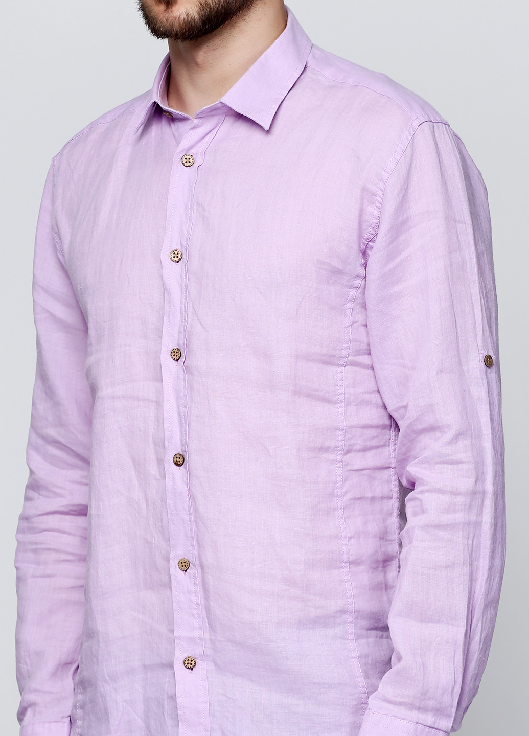 Сиреневая кэжуал рубашка однотонная Afish