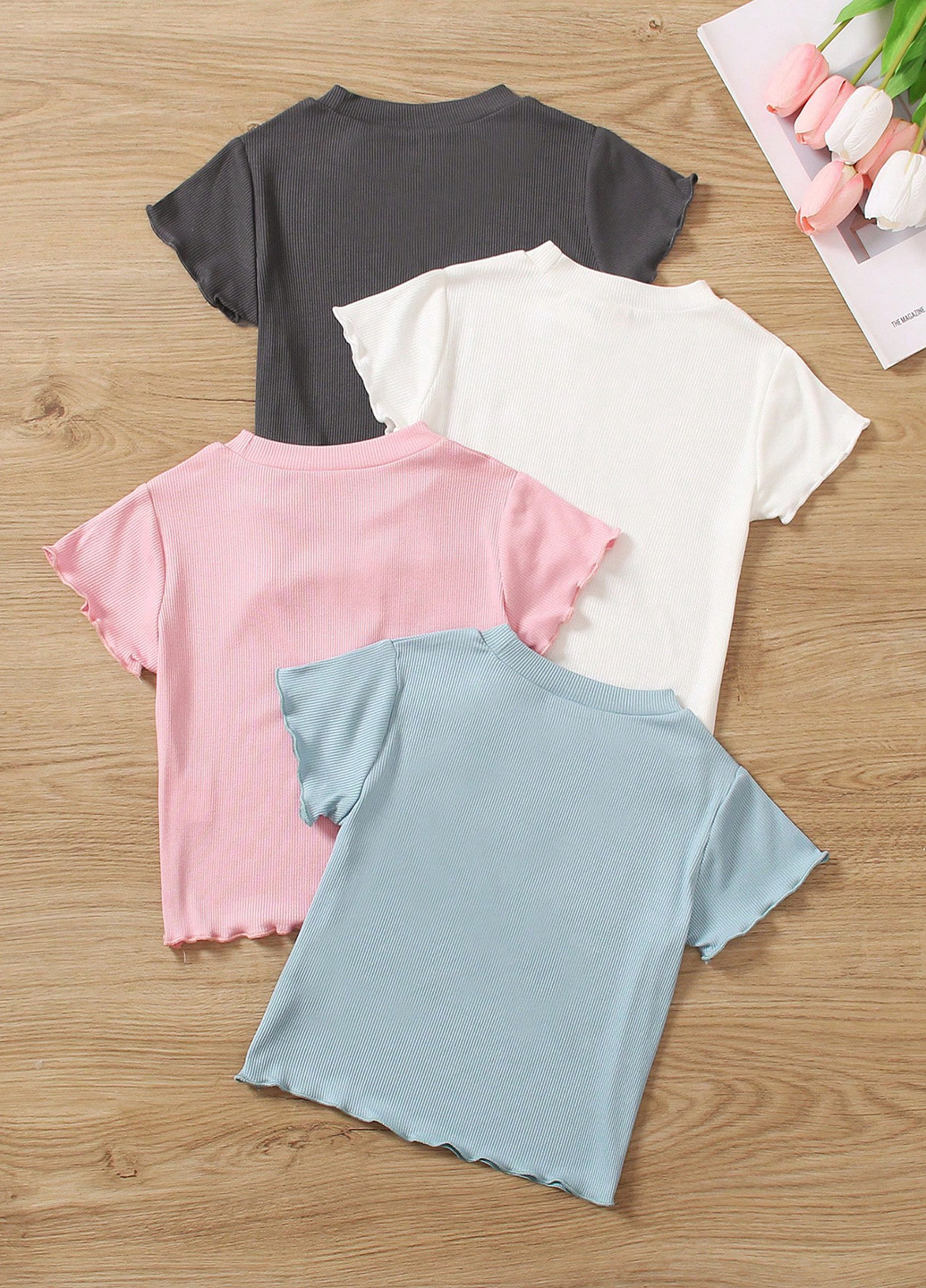 Комбинированная летняя футболка (4 шт.) SHEIN