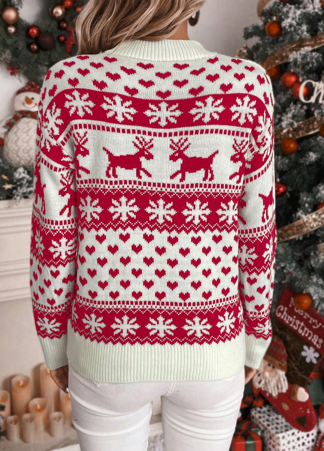 Молочний зимовий джемпер джемпер SHEIN