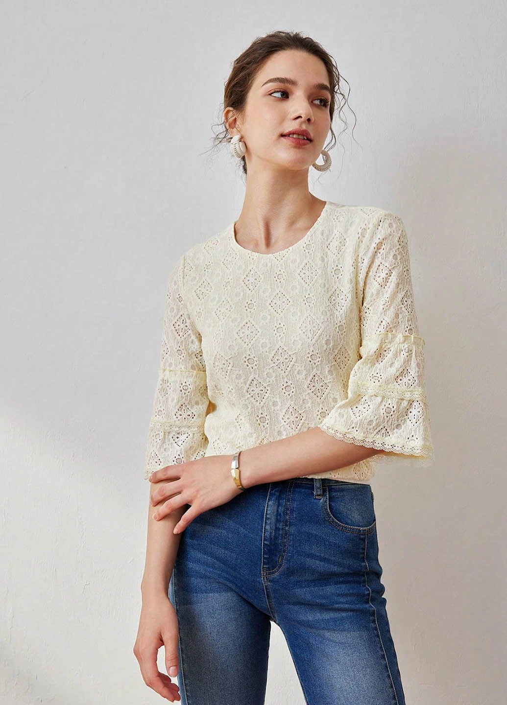 Молочная блуза SHEIN