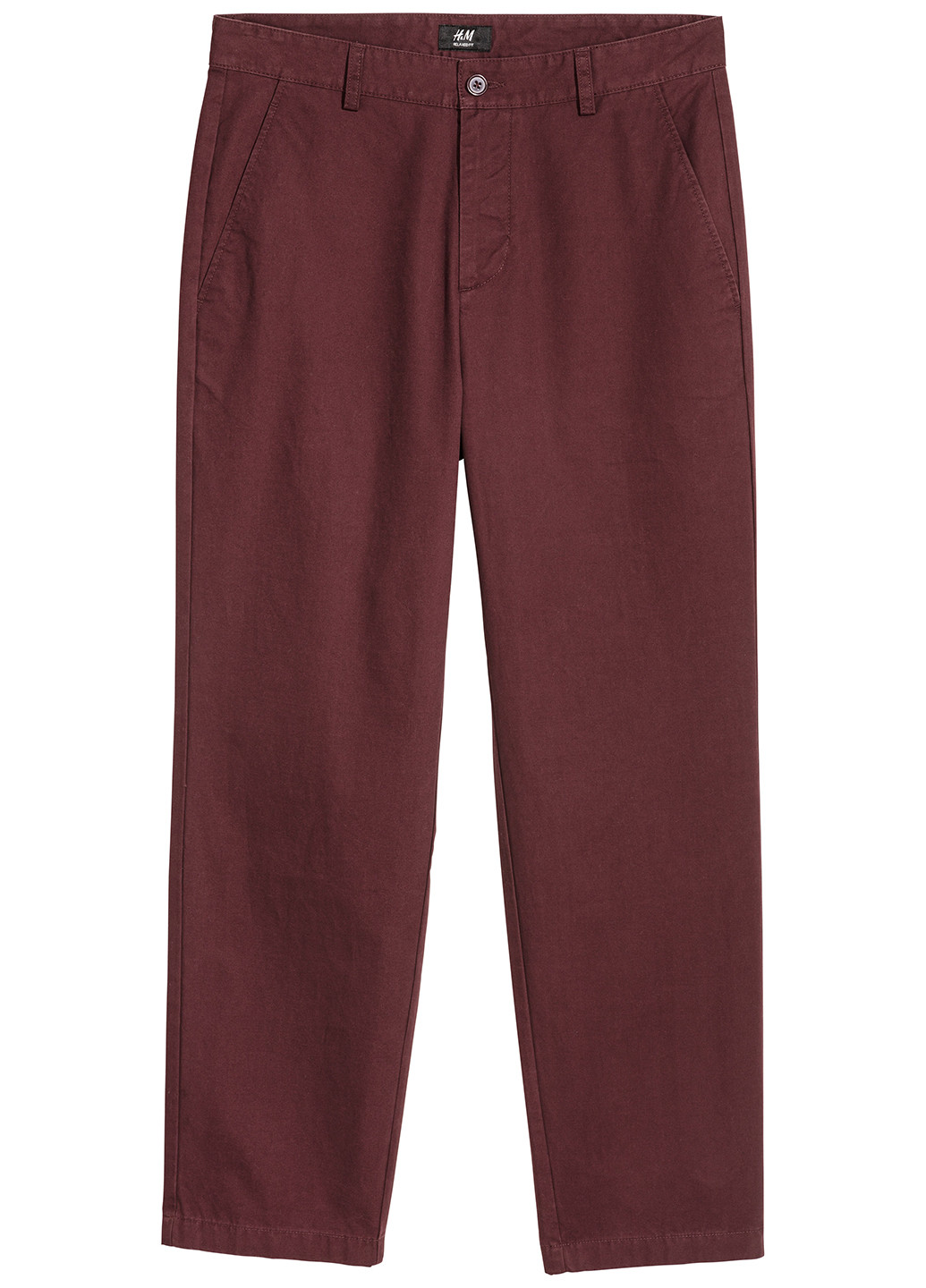 Бордовые кэжуал демисезонные чиносы брюки H&M