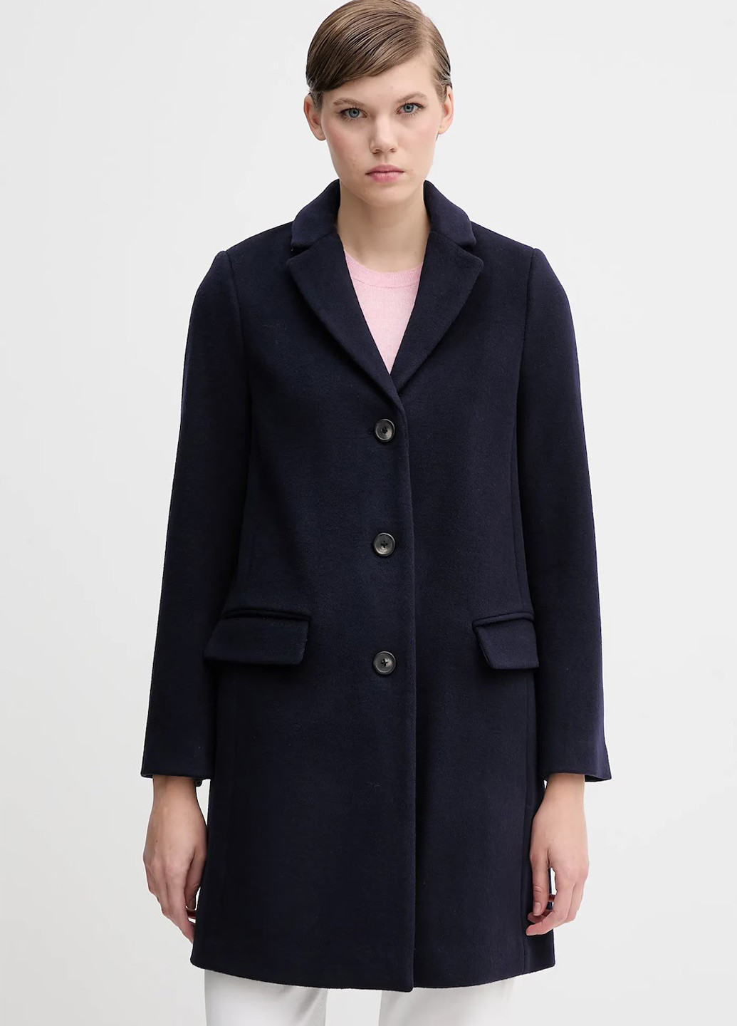 Темно-синє демісезонне Пальто однобортне United Colors of Benetton