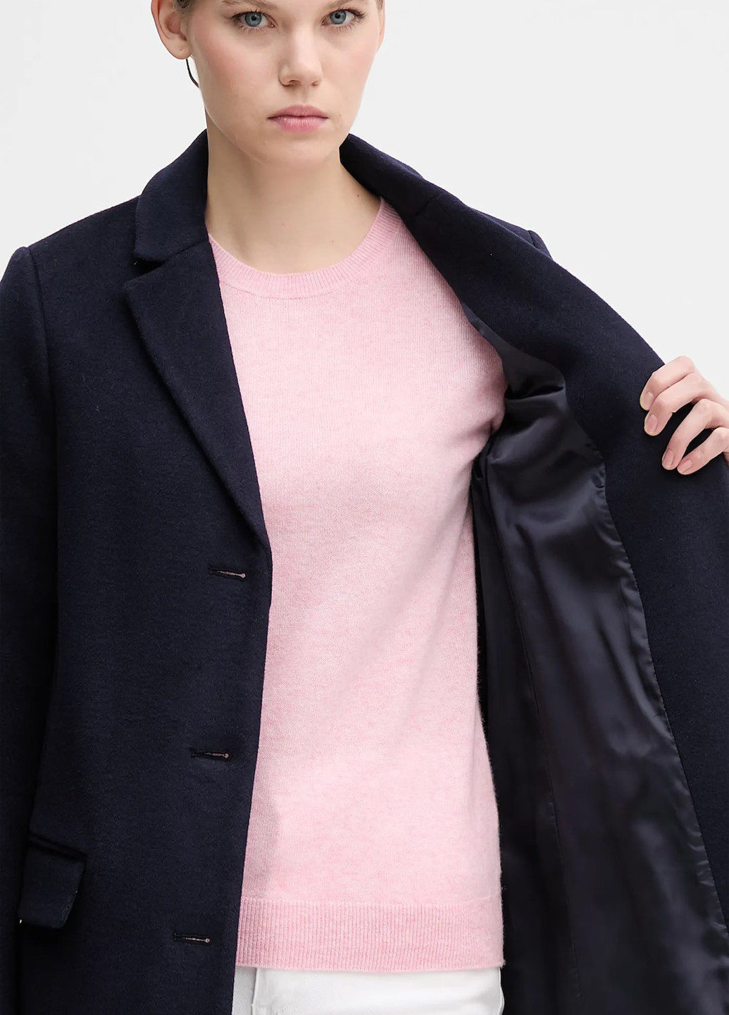 Темно-синє демісезонне Пальто однобортне United Colors of Benetton