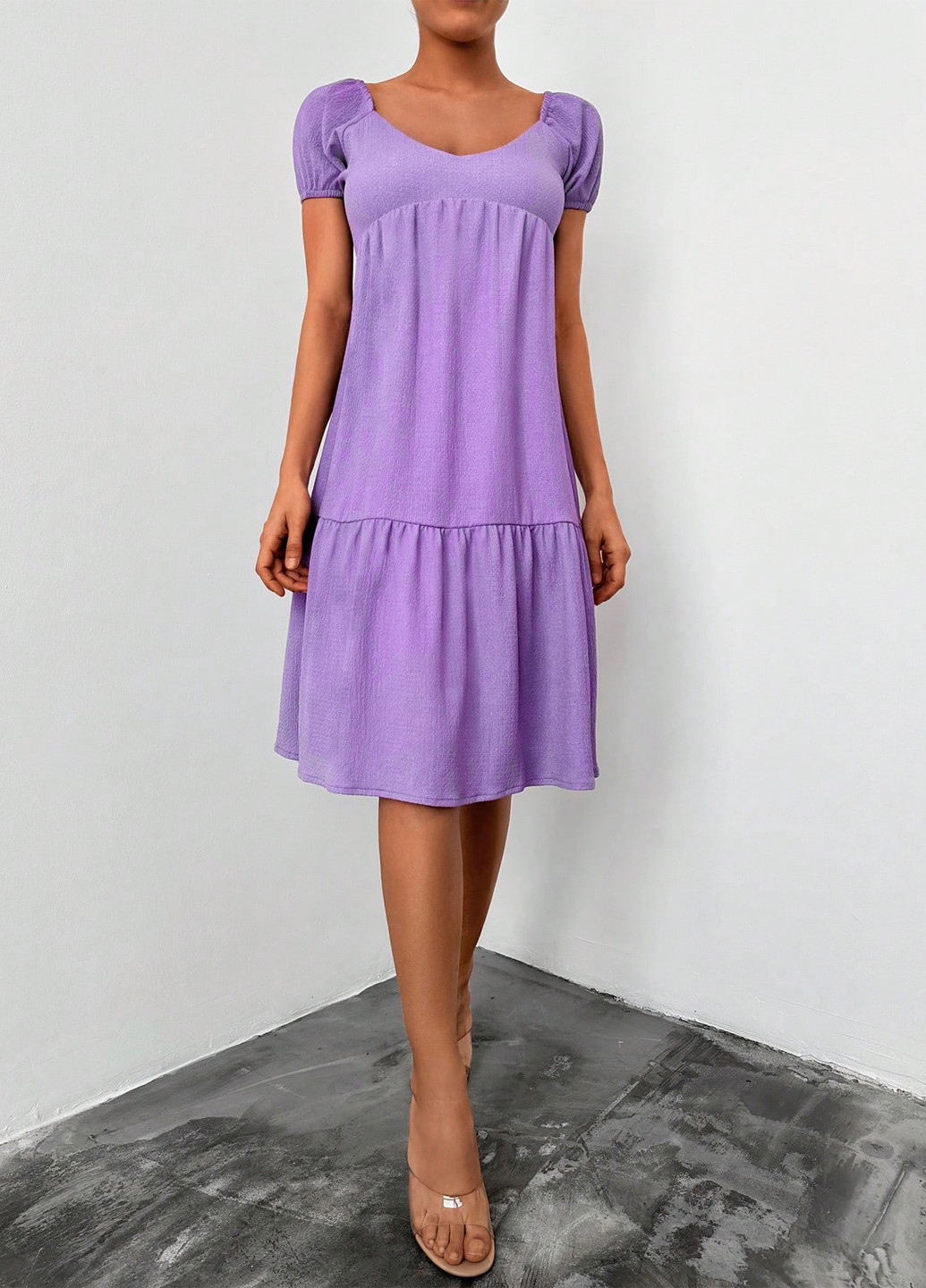 Бузкова кежуал сукня в стилі армпір SHEIN однотонна