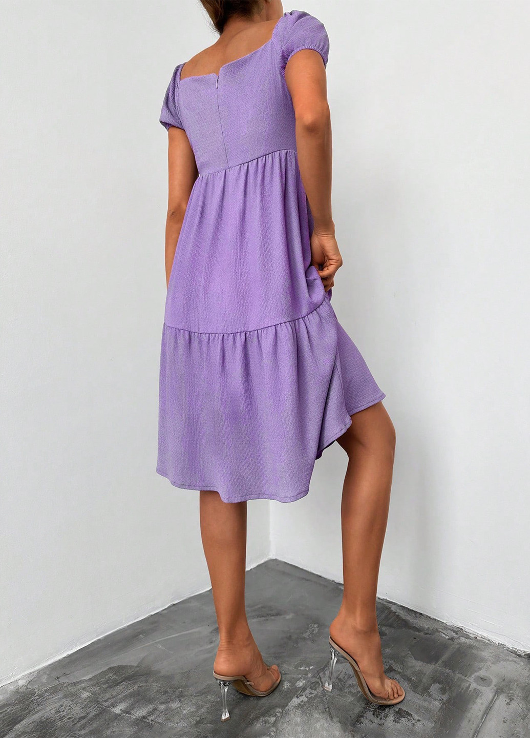 Бузкова кежуал сукня в стилі армпір SHEIN однотонна