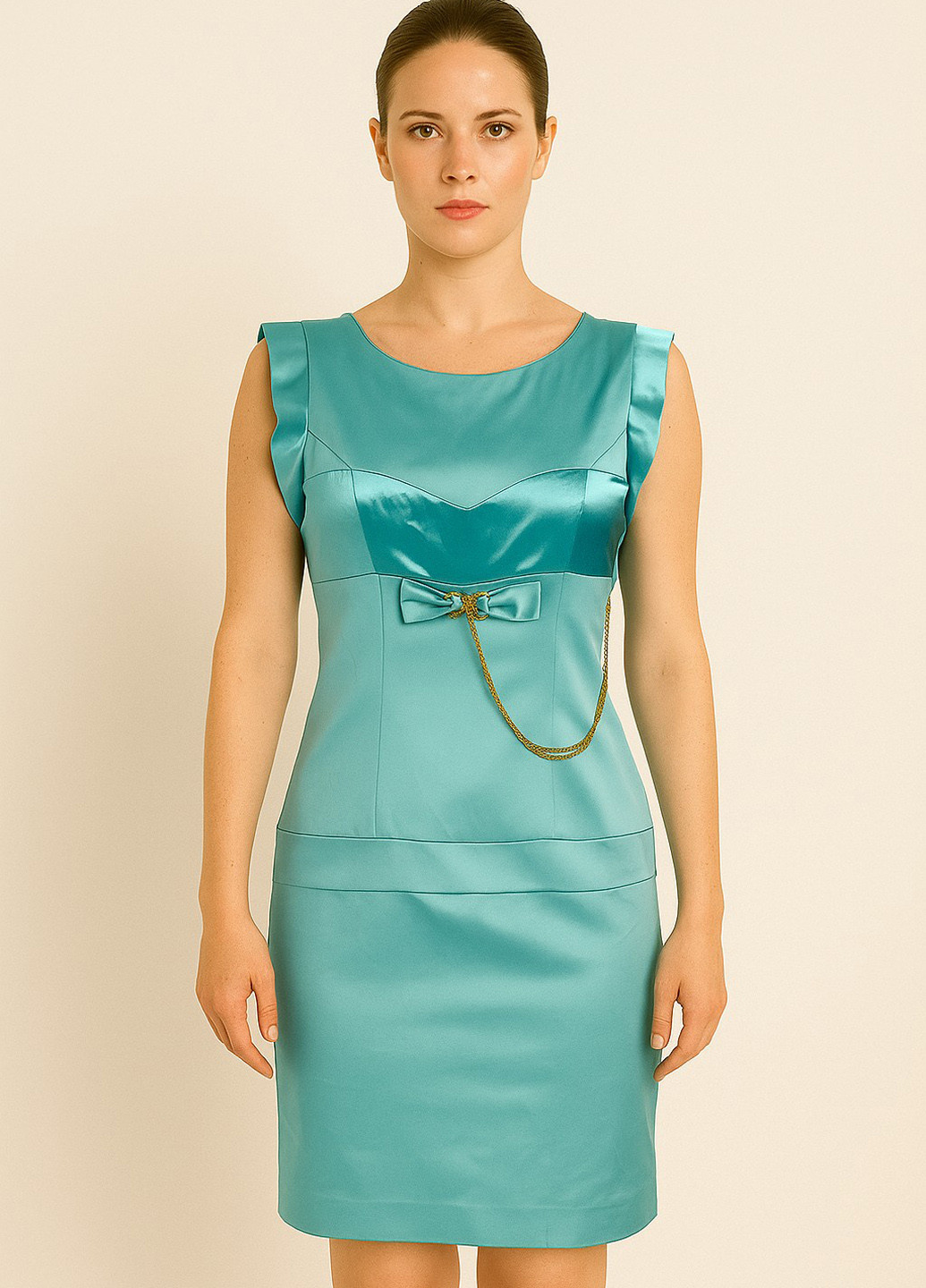 М'ятна кежуал сукня футляр Sassofono однотонна