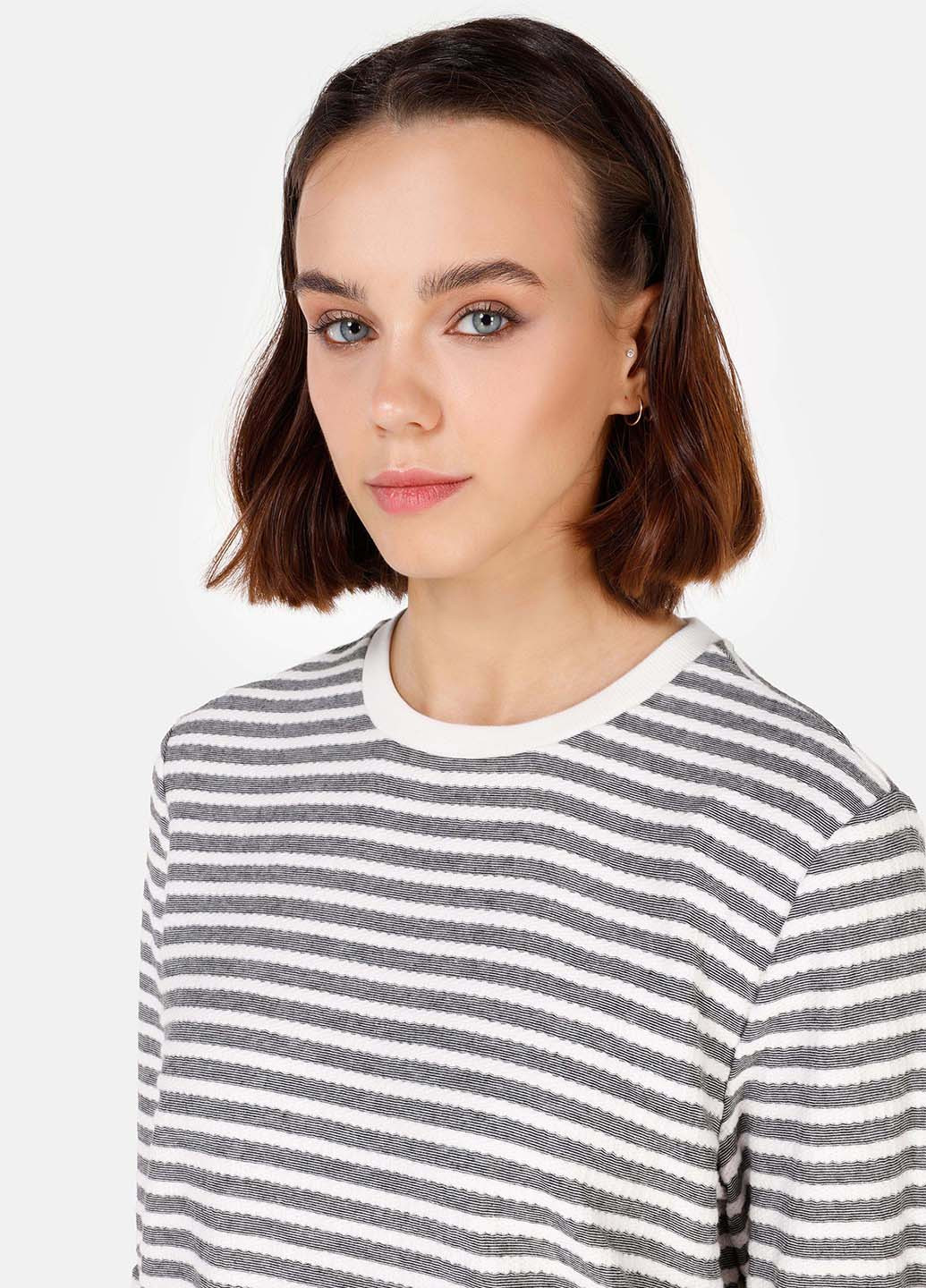 Білий світшот Colin's смужка без декору (343323143)