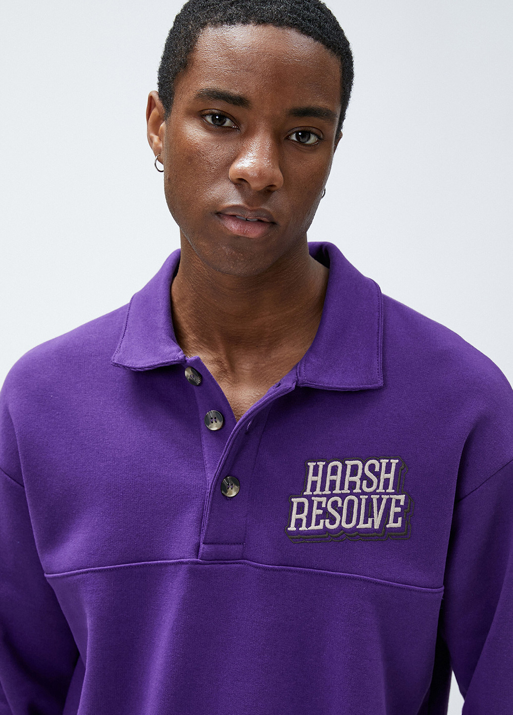 Фиолетовая футболка-поло для мужчин KOTON с надписью
