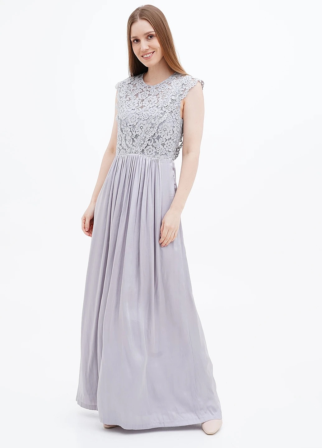 Світло-сіра вечірня плаття, сукня H&M однотонна
