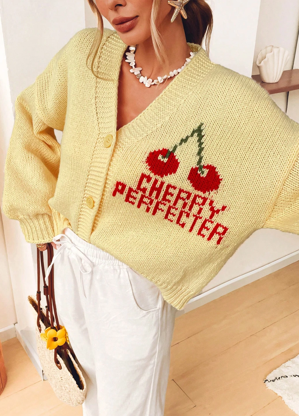 Желтый демисезонный кардиган SHEIN