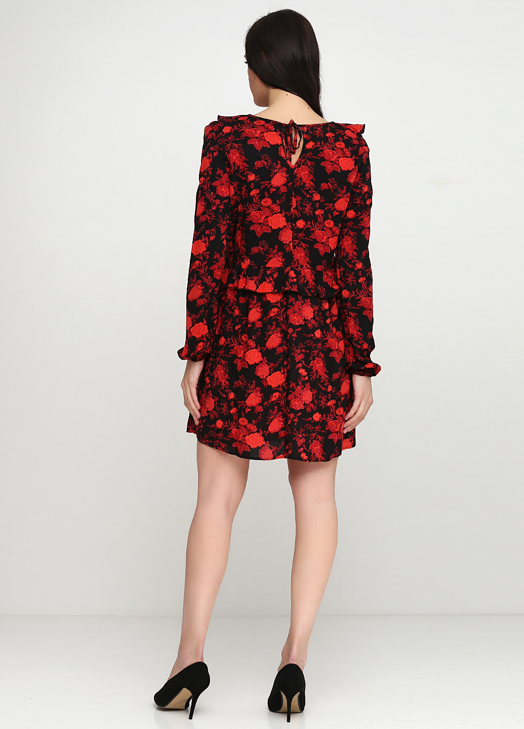 Темно-красное кэжуал платье а-силуэт Missguided с цветочным принтом