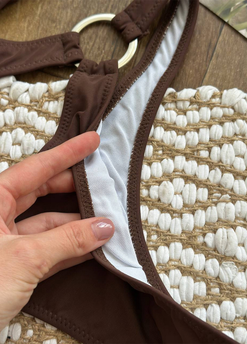 Коричневый летний купальник женский цельный слитный, танкини NOVA VEGA