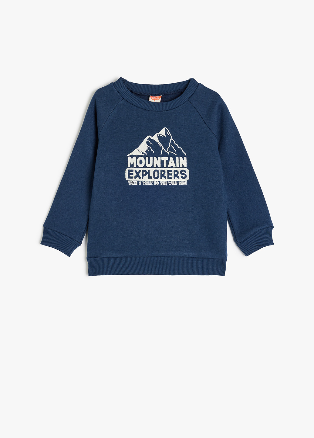 KOTON світшот малюнок темно-синій кежуал бавовна, трикотаж