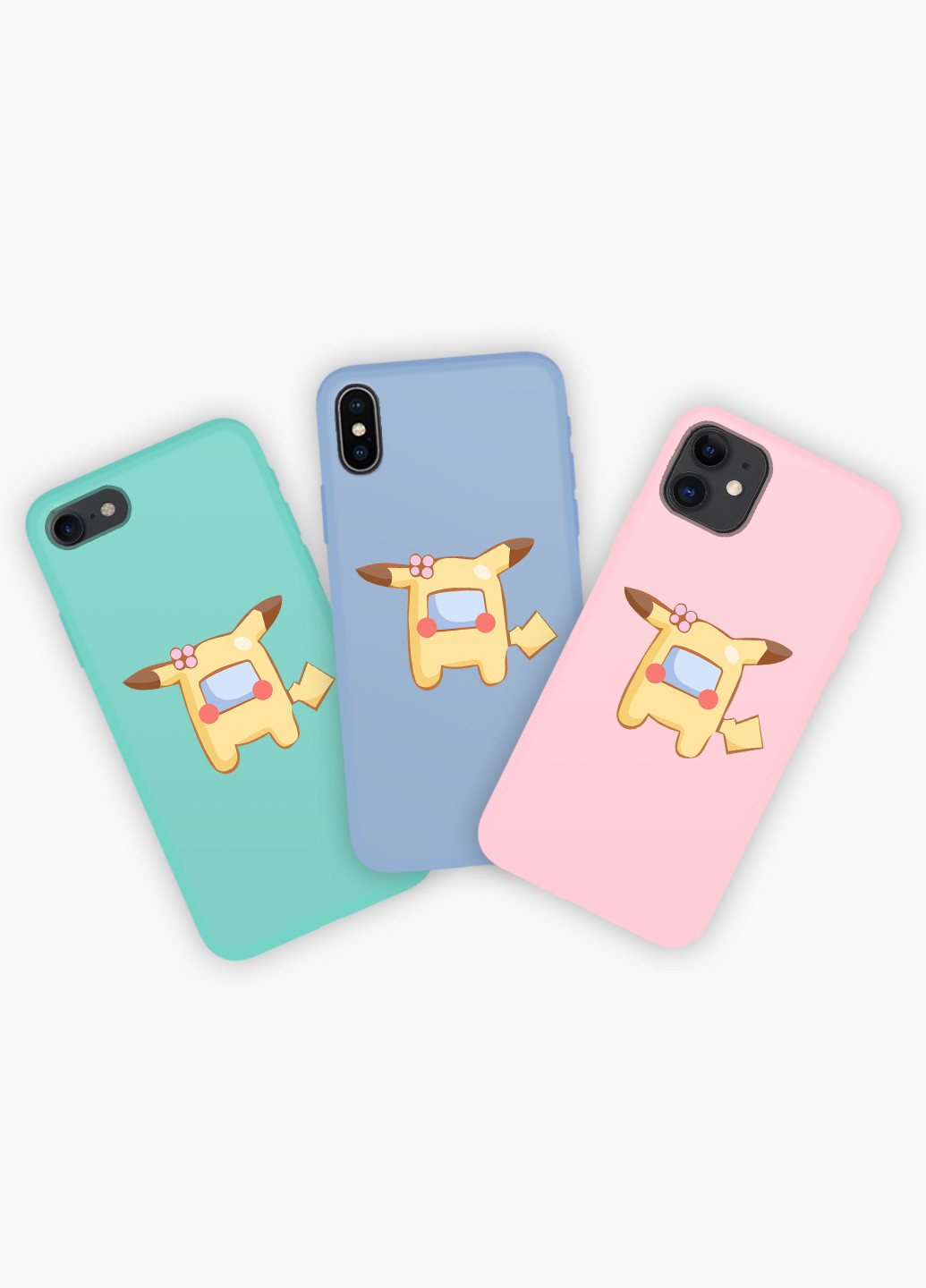 Чехол силиконовый Apple Iphone 8 Амонг Ас Покемон Пикачу (Among Us Pokemon Pikachu) (6151-2419) MobiPrint (219565506)