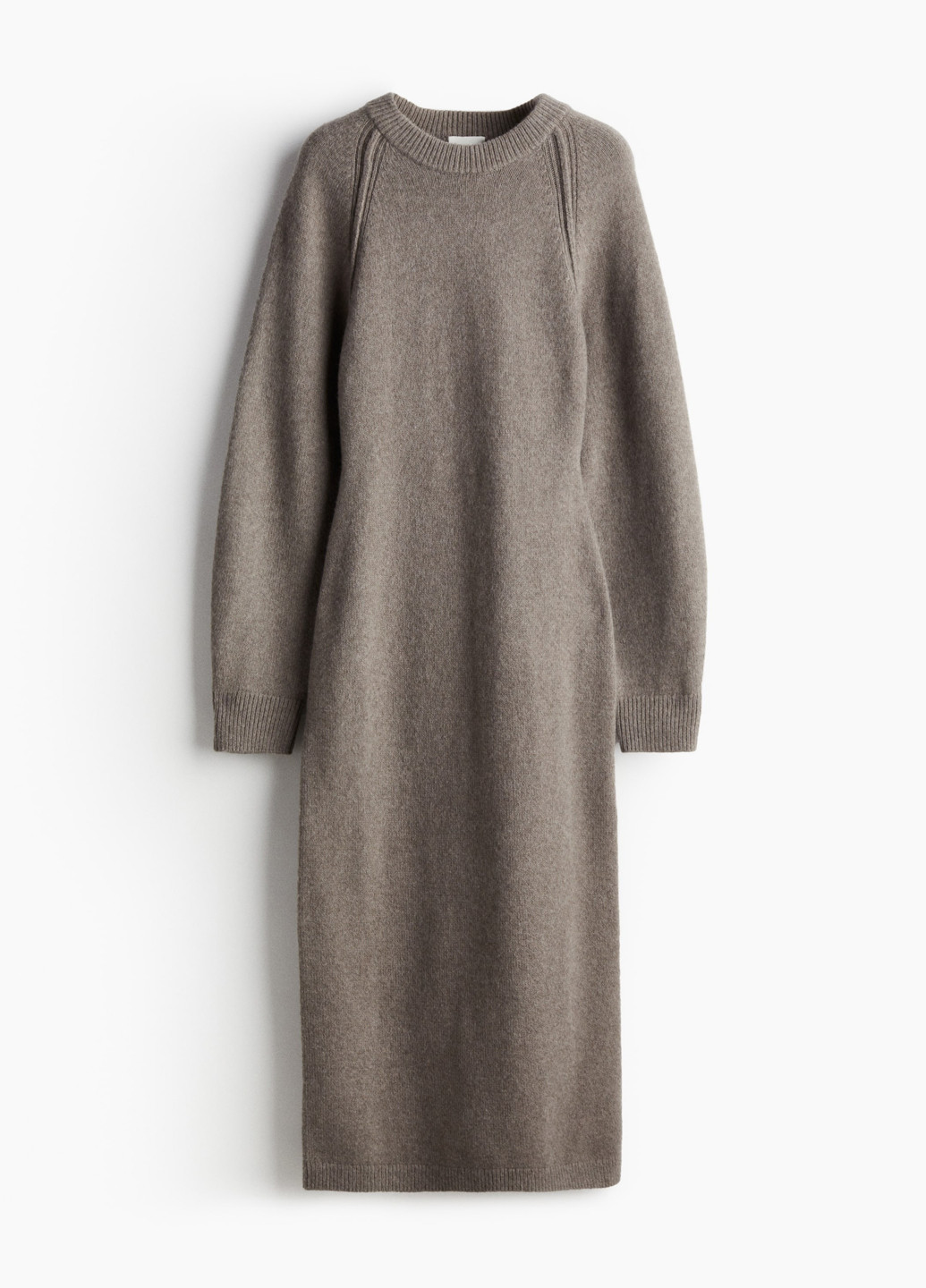 Серо-бежевое кэжуал платье платье-свитер H&M меланжевое