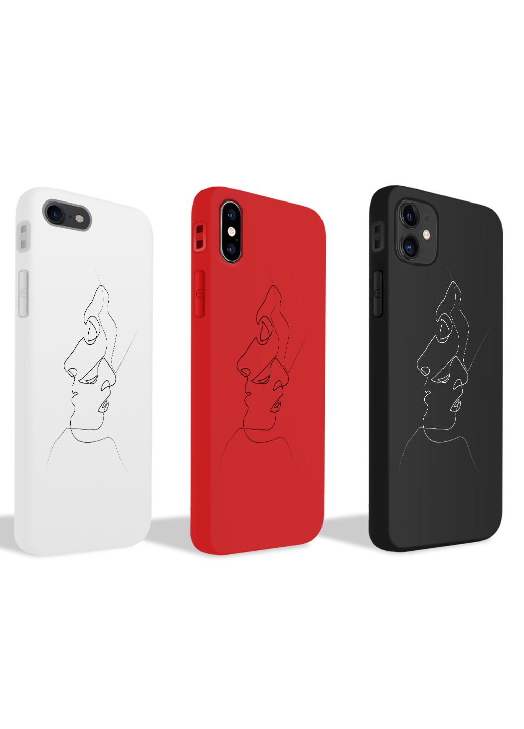 Чехол силиконовый Apple Iphone 8 plus Контурный минимализм (Contour minimalism) (6154-1356) MobiPrint (219776122)