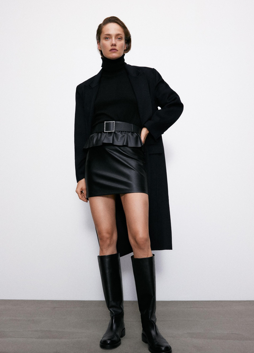 Черная кэжуал однотонная юбка Zara