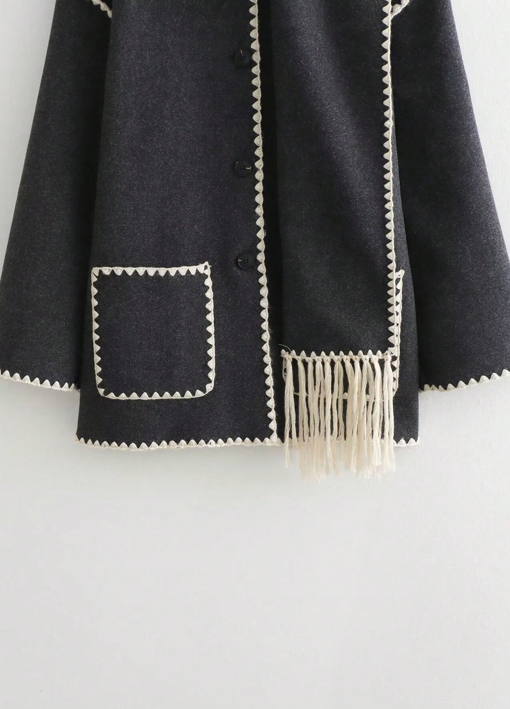 Темно-серое демисезонное Пальто оверсайз SHEIN