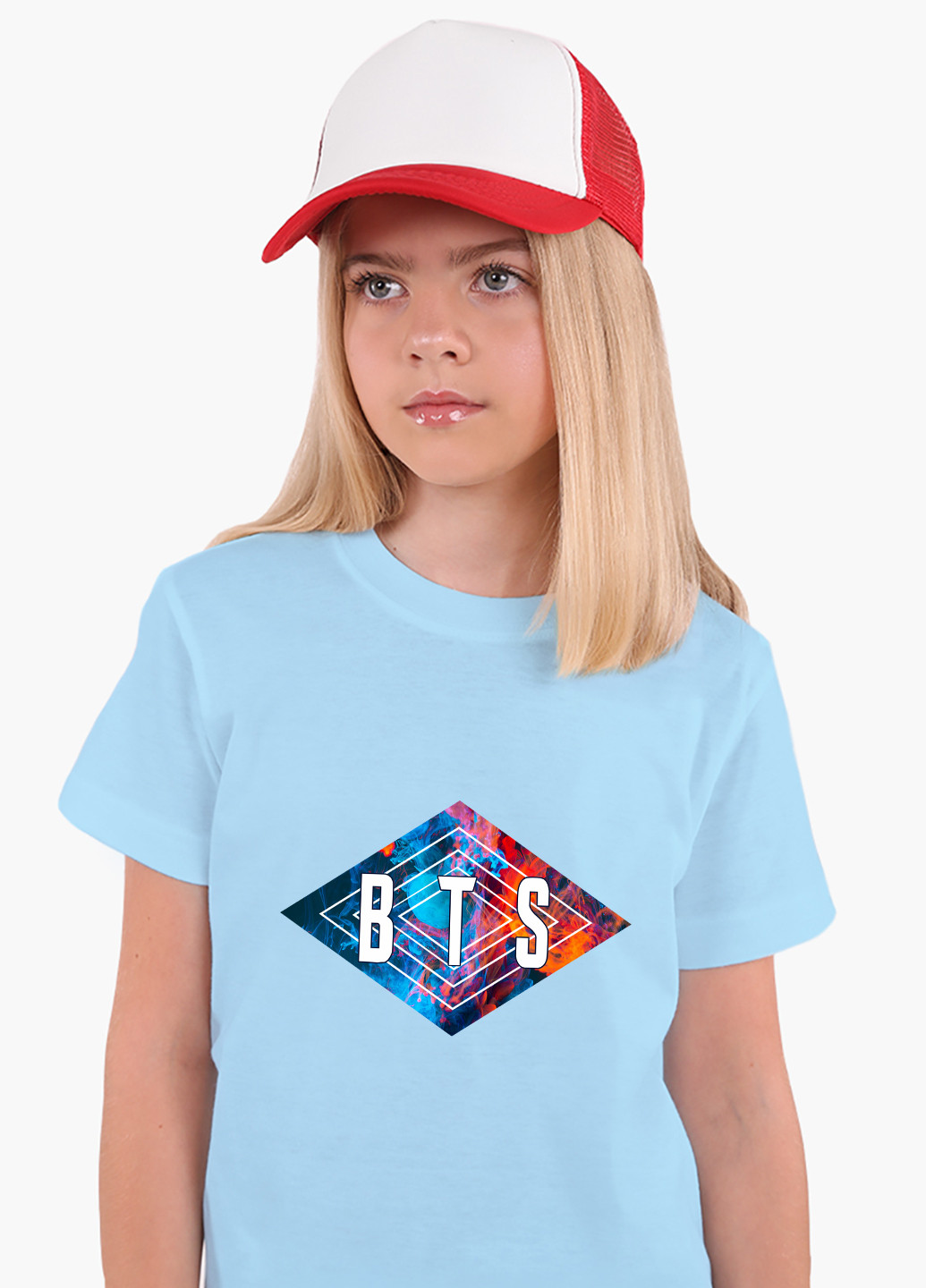 Блакитна демісезонна футболка дитяча бтс (bts) (9224-1062) MobiPrint