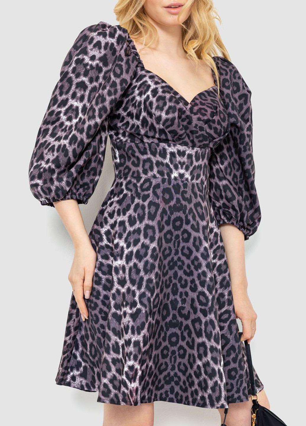 Темно-серое кэжуал платье клеш Ager леопардовый