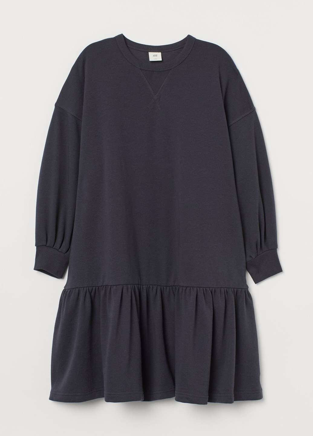 Темно-серое кэжуал платье платье-свитшот H&M однотонное