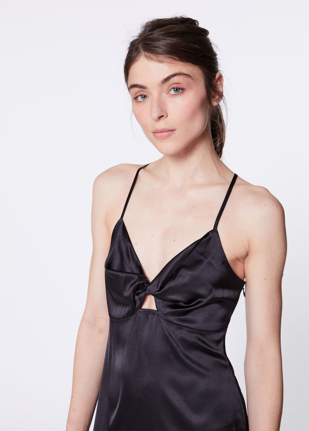 Черное кэжуал платье платье-комбинация Jennyfer однотонное