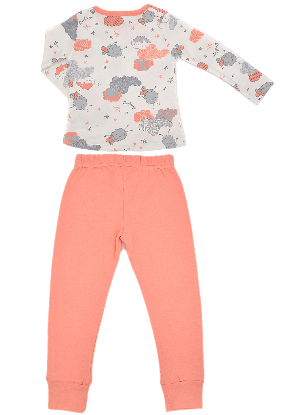 Молочна всесезон піжама для дівчинки інтерлок лонгслив + брюки Фламинго Текстиль