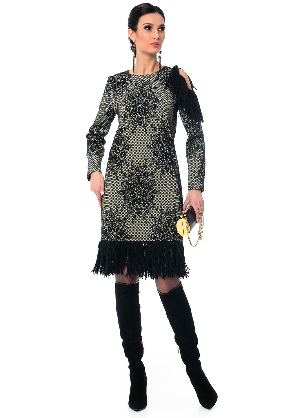 Чорна кежуал сукня Iren Klairie з малюнком
