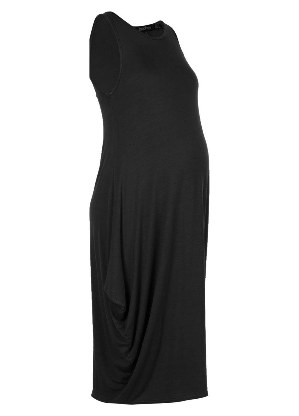 Черное кэжуал платье для беременных баллон Boohoo однотонное