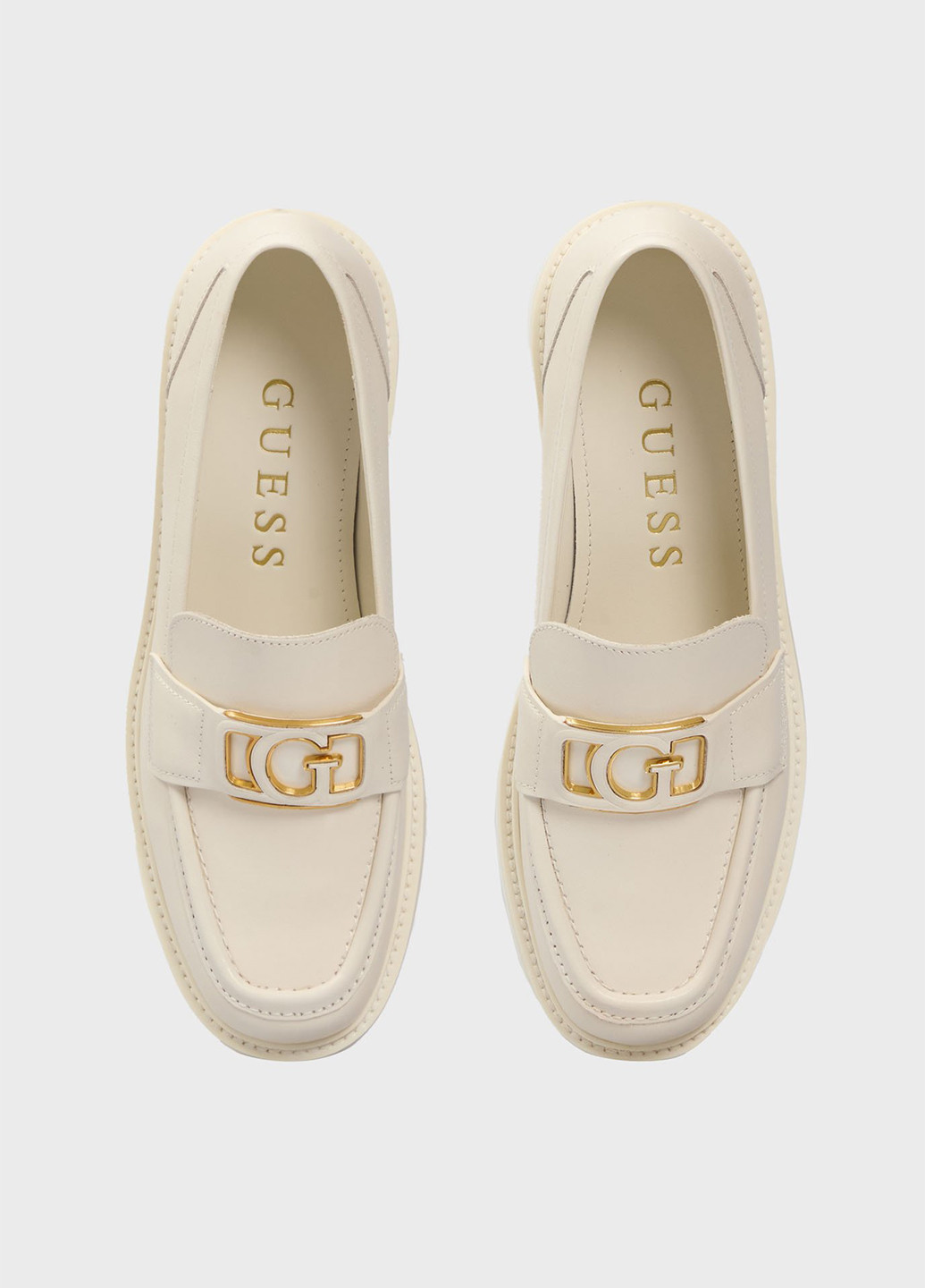 Guess Туфли лоферы молочный з натуральная кожа, сша — демисезон (347295623)