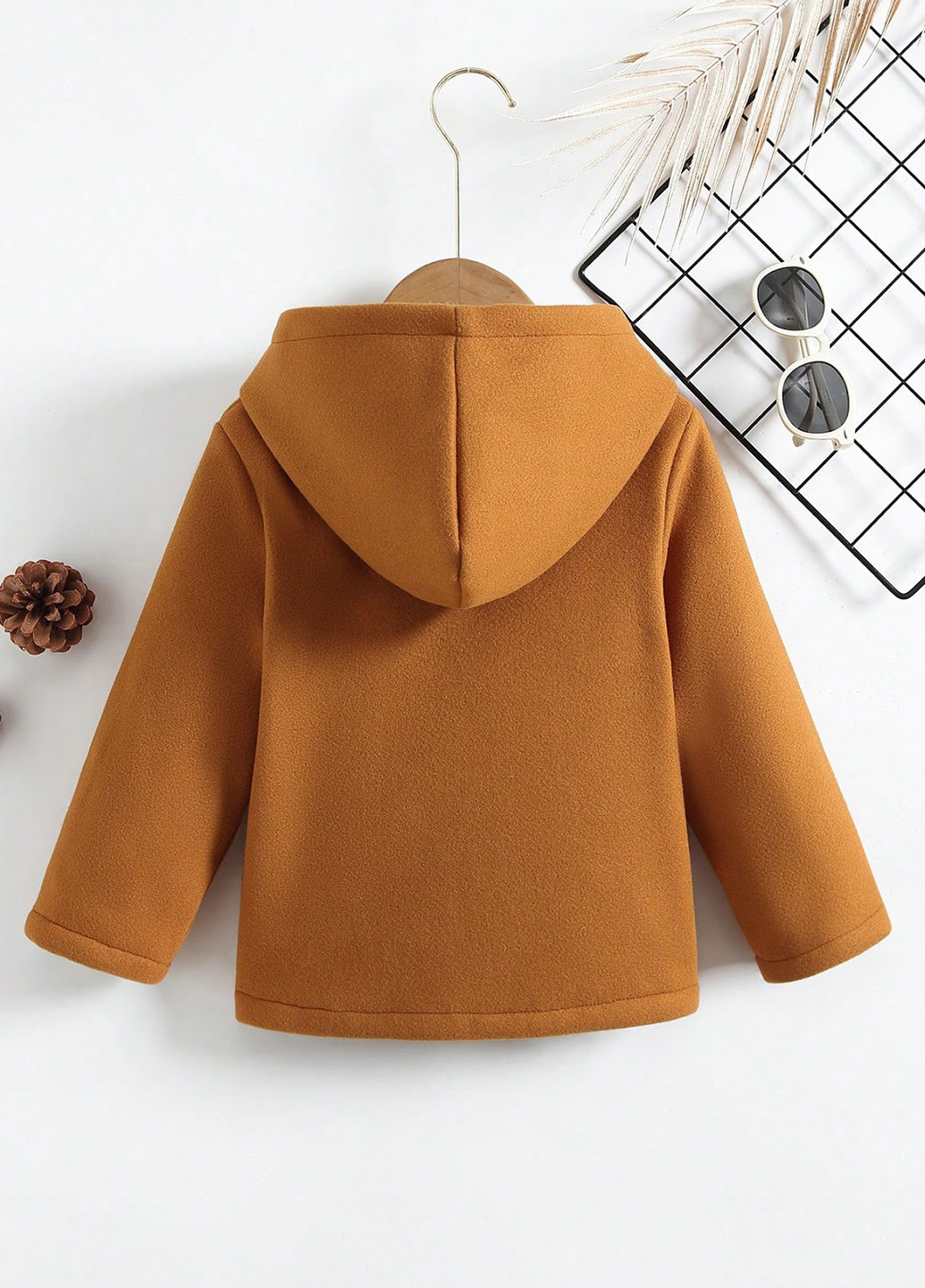 Охра зимнє Пальто однобортне SHEIN