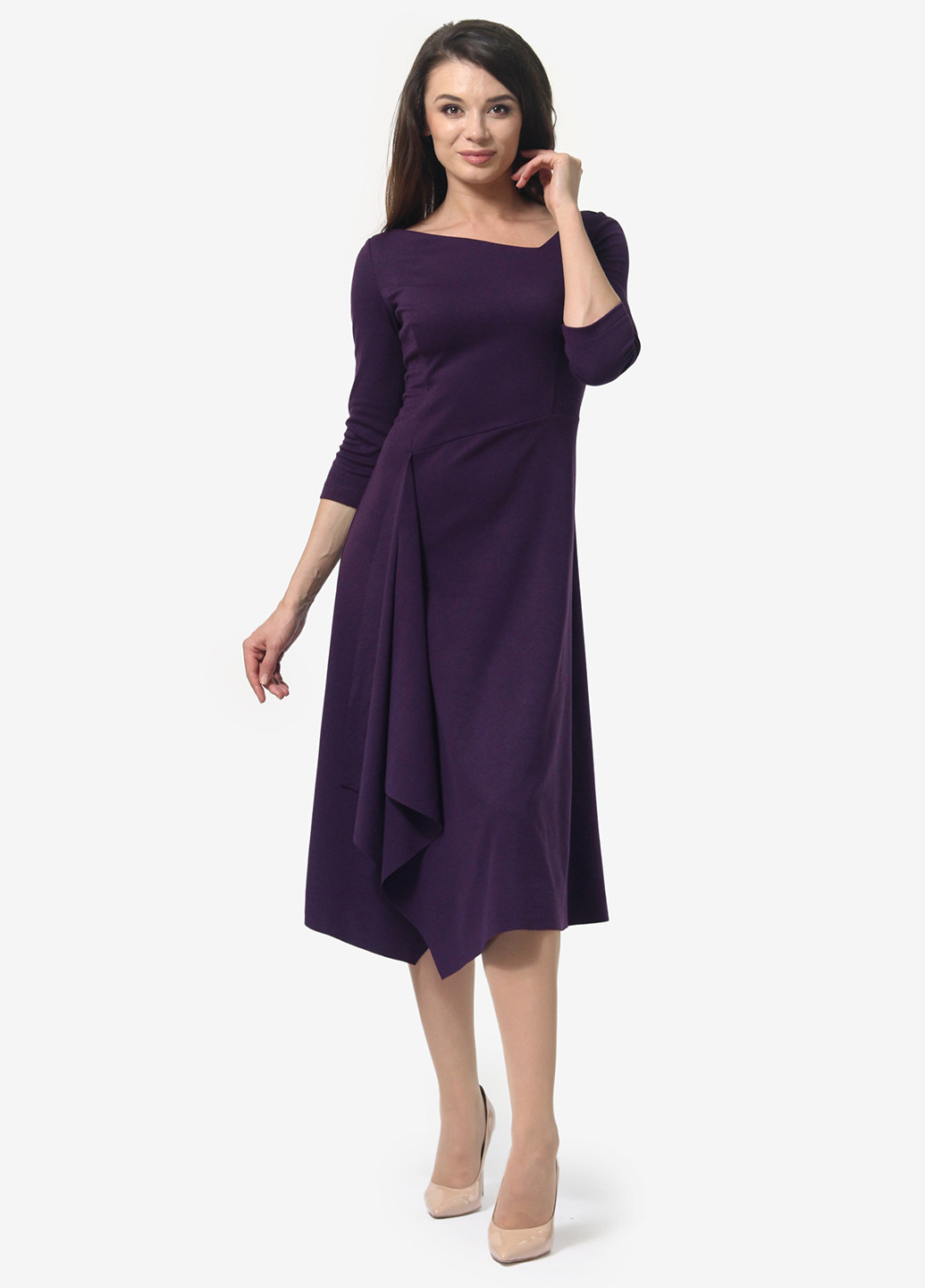 Фиолетовое кэжуал платье клеш Lada Lucci однотонное