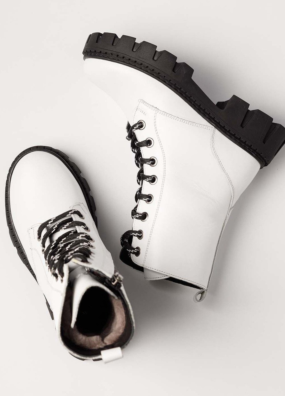 Белые кэжуал ботинки зимние из натуральной кожи на девочку 8549 37 23.5см белый 63255 Tutubi