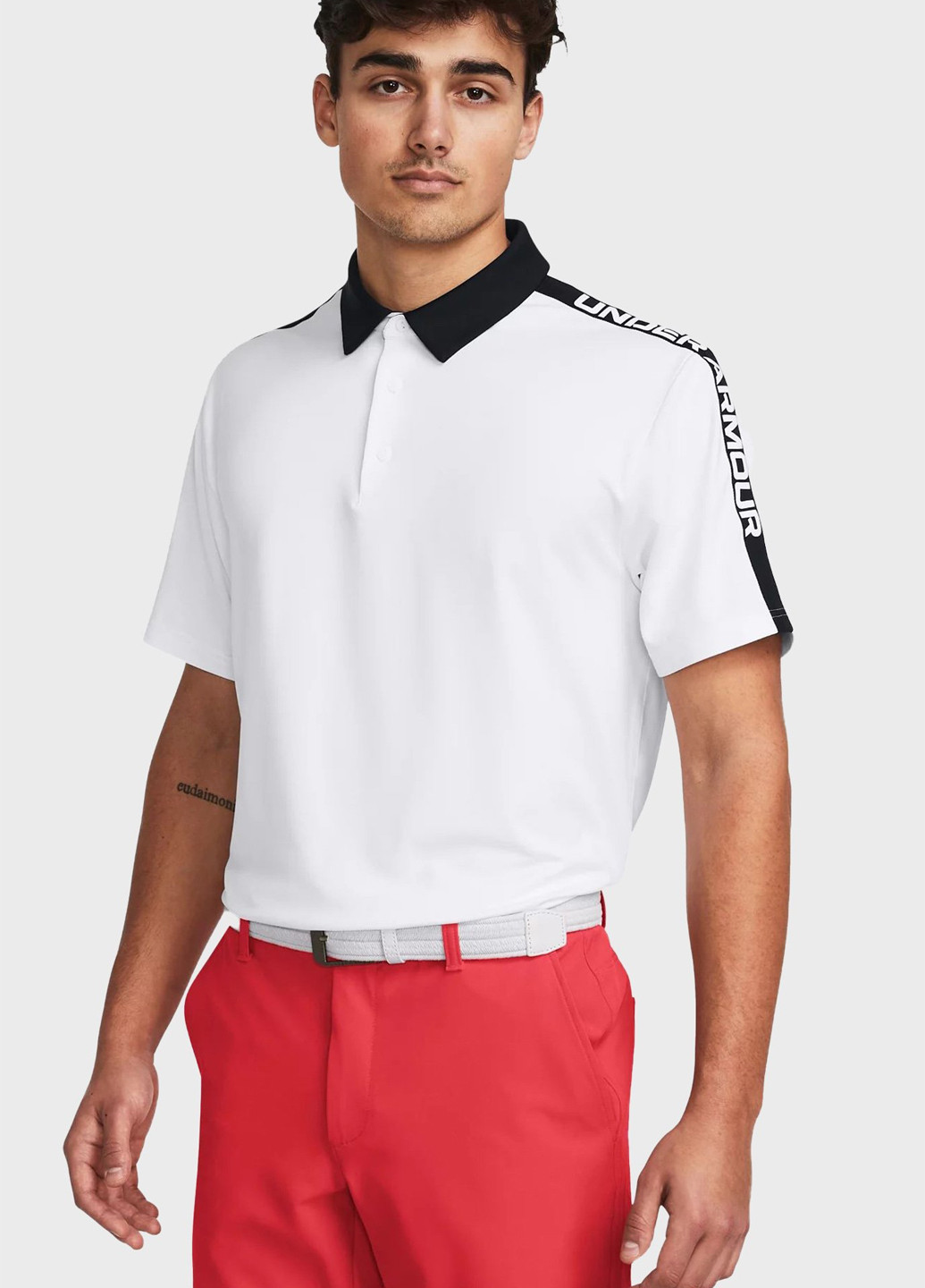 Белая футболка-поло для мужчин Under Armour с логотипом