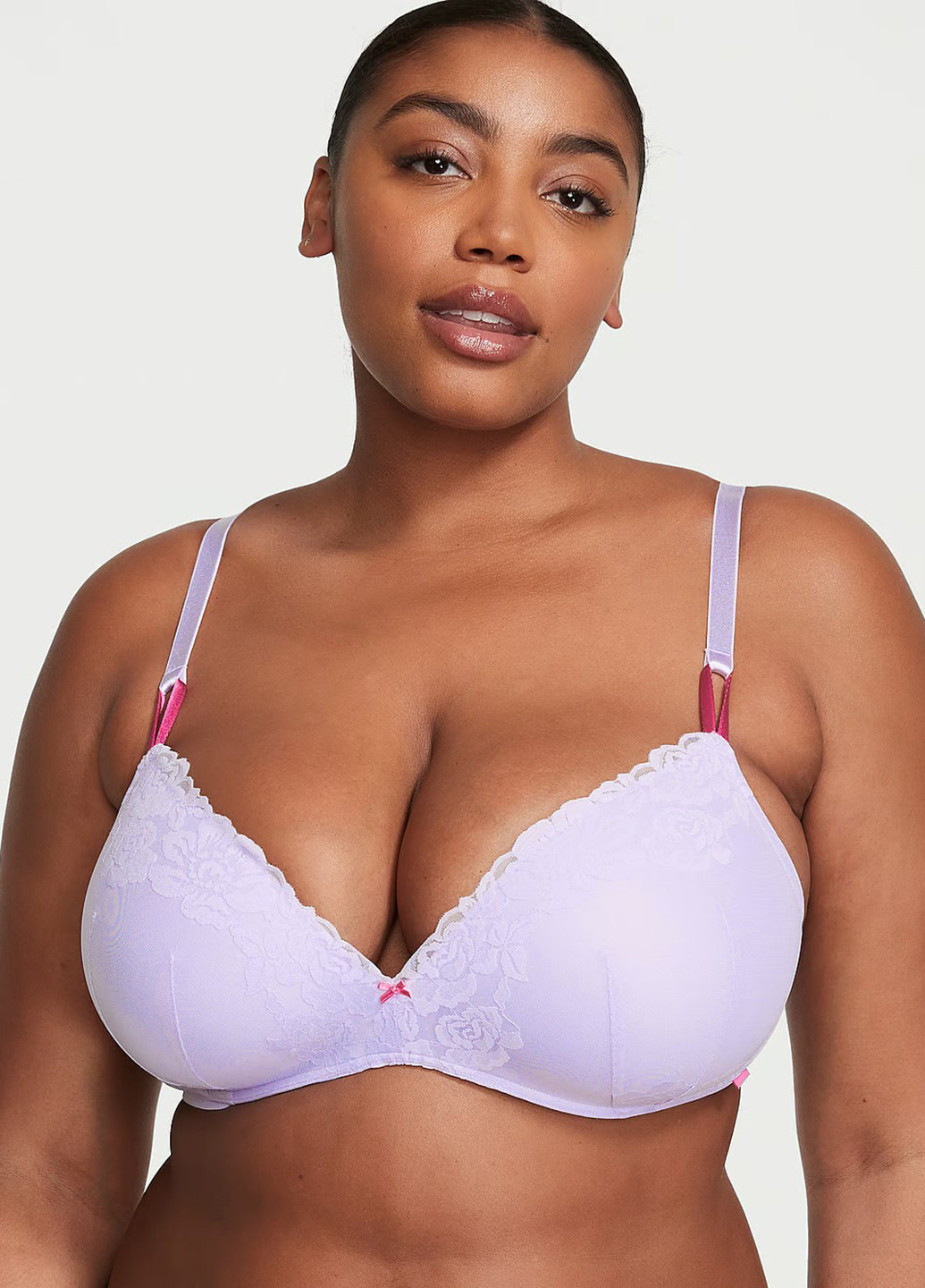Сиреневый корбей бюстгальтер Victoria's Secret без косточек полиамид