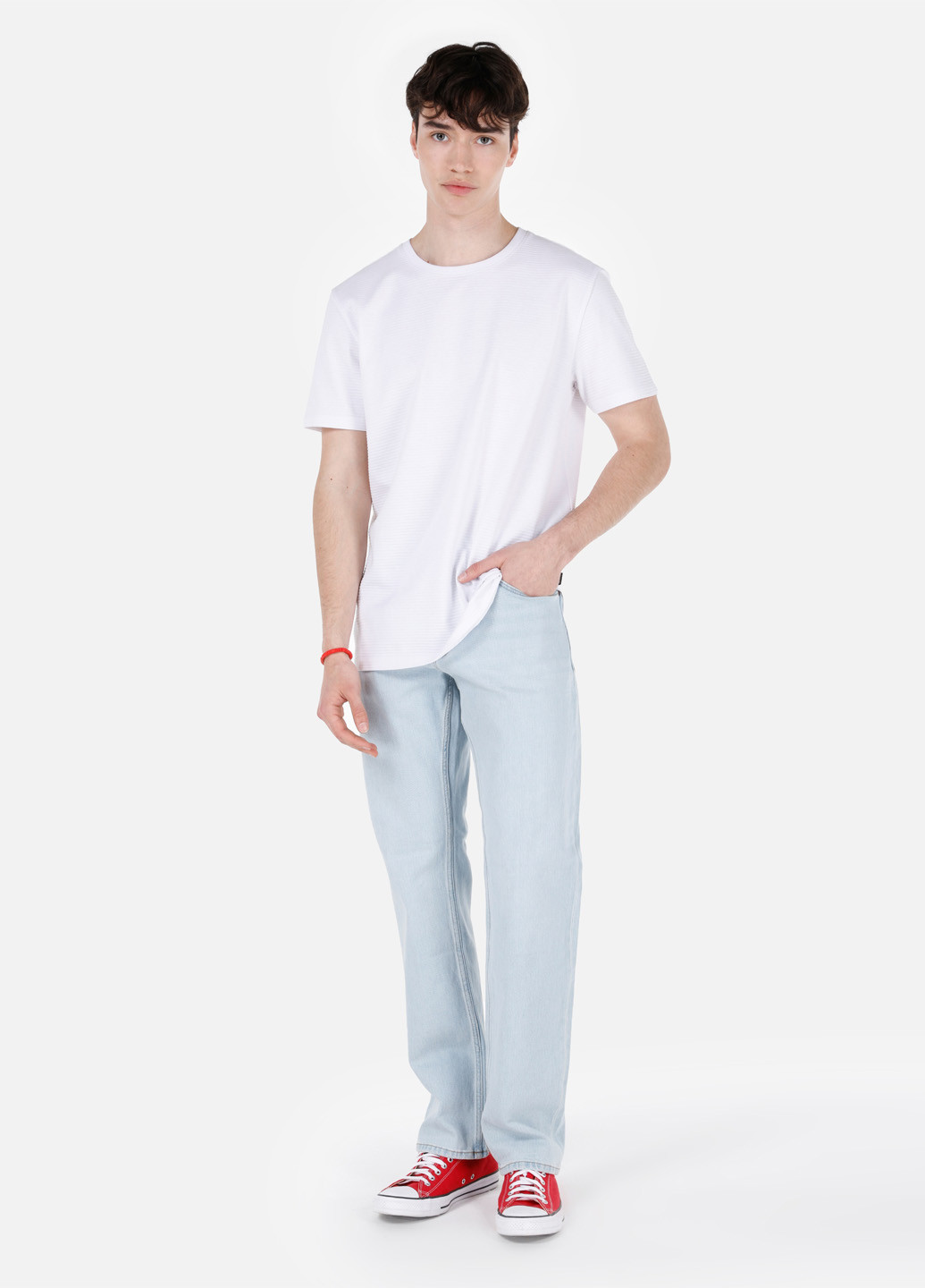 Светло-голубые демисезонные зауженные джинсы Colin's